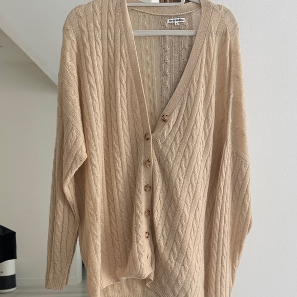 Reformation Sweaters - Reformation Cable-Knit V-Neck Cardigan size medium